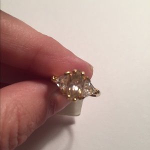 Pink and diamond cubic zirconia ring